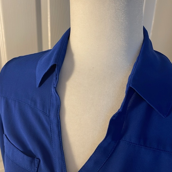 colbalt blue corporate work shirt button down express - Picture 3 of 5